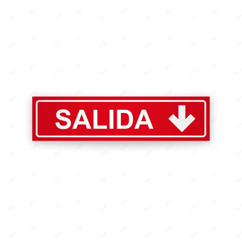 Rótulo Vial Direccional para Sótano o Estacionamientos - Salida Flecha Lado Abajo| Cod. VDIR-1135