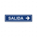 Rótulo Vial Direccional para Sótano o Estacionamientos - Salida Flecha Lado Derecha Azul| Cod. VDIR-1143