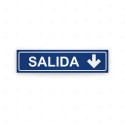 Rótulo Vial Direccional para Sótano o Estacionamientos - Salida Flecha Lado Abajo Azul| Cod. VDIR-1145