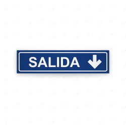 Rótulo Vial Direccional para Sótano o Estacionamientos - Salida Flecha Lado Abajo Azul| Cod. VDIR-1145