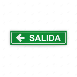 Rótulo Vial Direccional para Sótano o Estacionamientos - Salida Flecha Lado Izquierdo Verde | Cod. VDIR-1152