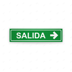 Rótulo Vial Direccional para Sótano o Estacionamientos - Salida Flecha Lado Derecho Verde | Cod. VDIR-1153