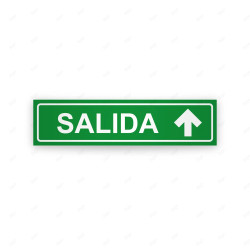 Rótulo Vial Direccional para Sótano o Estacionamientos - Salida Flecha Lado Arriba Verde | Cod. VDIR-1154