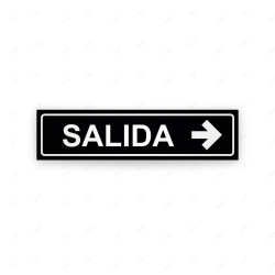 Rótulo Vial Direccional para Sótano o Estacionamientos - Salida Flecha Lado Derecho Negro | Cod. VDIR-1163