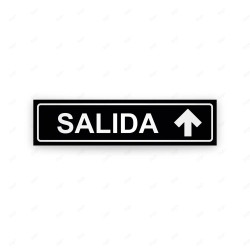 Rótulo Vial Direccional para Sótano o Estacionamientos - Salida Flecha Lado Arriba Negro | Cod. VDIR-1164