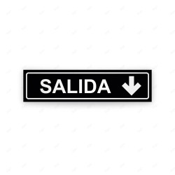 Rótulo Vial Direccional para Sótano o Estacionamientos - Salida Flecha Lado Abajo Negro | Cod. VDIR-1165
