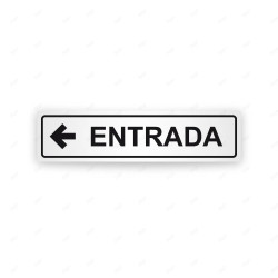 Rótulo Vial Direccional para Sótano o Estacionamientos - Entrada Flecha Lado Izquierdo  Blanca | Cod. VDIR-1212