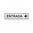 Rótulo Vial Direccional para Sótano o Estacionamientos - Entrada Flecha Lado Derecho Blanca | Cod. VDIR-1213
