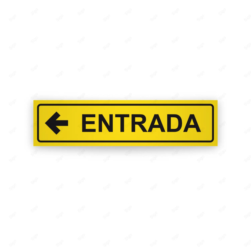 Rótulo Vial Direccional para Sótano o Estacionamientos - Entrada Flecha Lado Izquierdo| Cod. VDIR-1222
