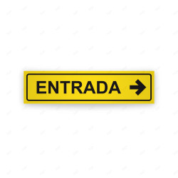 Rótulo Vial Direccional para Sótano o Estacionamientos - Entrada Flecha Lado Derecho| Cod. VDIR-1223