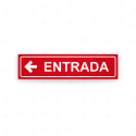Rótulo Vial Direccional para Sótano o Estacionamientos - Entrada Flecha Lado Izquierdo Rojo | Cod.  VDIR-1232