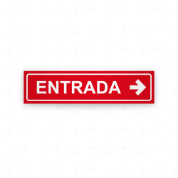 Rótulo Vial Direccional para Sótano o Estacionamientos - Entrada Flecha Lado Derecho Rojo | Cod.  VDIR-1233