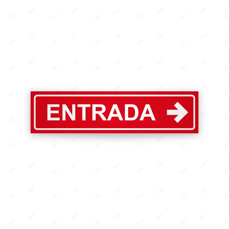 Rótulo Vial Direccional para Sótano o Estacionamientos - Entrada Flecha Lado Derecho Rojo | Cod.  VDIR-1233