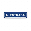 Rótulo Vial Direccional para Sótano o Estacionamientos - Entrada Flecha Lado Izquierdo Azul | Cod. VDIR-1242