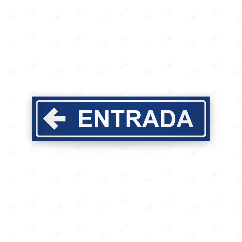 Rótulo Vial Direccional para Sótano o Estacionamientos - Entrada Flecha Lado Izquierdo Azul | Cod. VDIR-1242