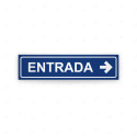 Rótulo Vial Direccional para Sótano o Estacionamientos - Entrada Flecha Lado Derecho Azul | Cod. VDIR-1243