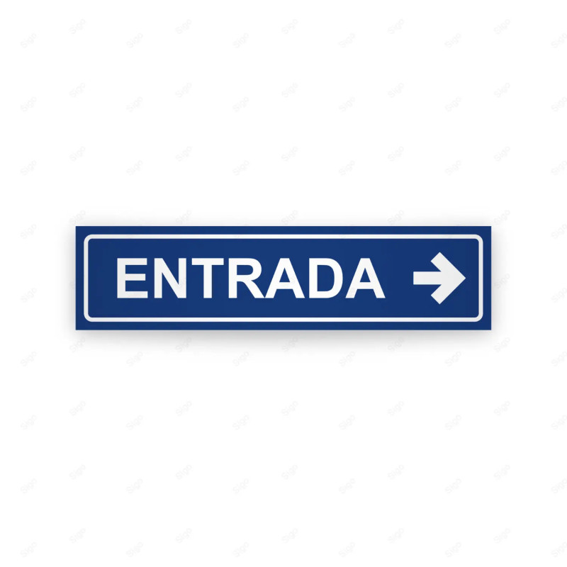Rótulo Vial Direccional para Sótano o Estacionamientos - Entrada Flecha Lado Derecho Azul | Cod. VDIR-1243