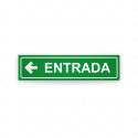 Rótulo Vial Direccional para Sótano o Estacionamientos - Entrada Flecha Lado Izquierdo Verde | Cod. VDIR-1252