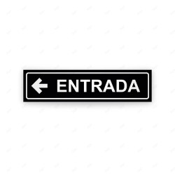 Rótulo Vial Direccional para Sótano o Estacionamientos - Entrada Flecha Lado Izquierdo Negro| Cod. VDIR-1262