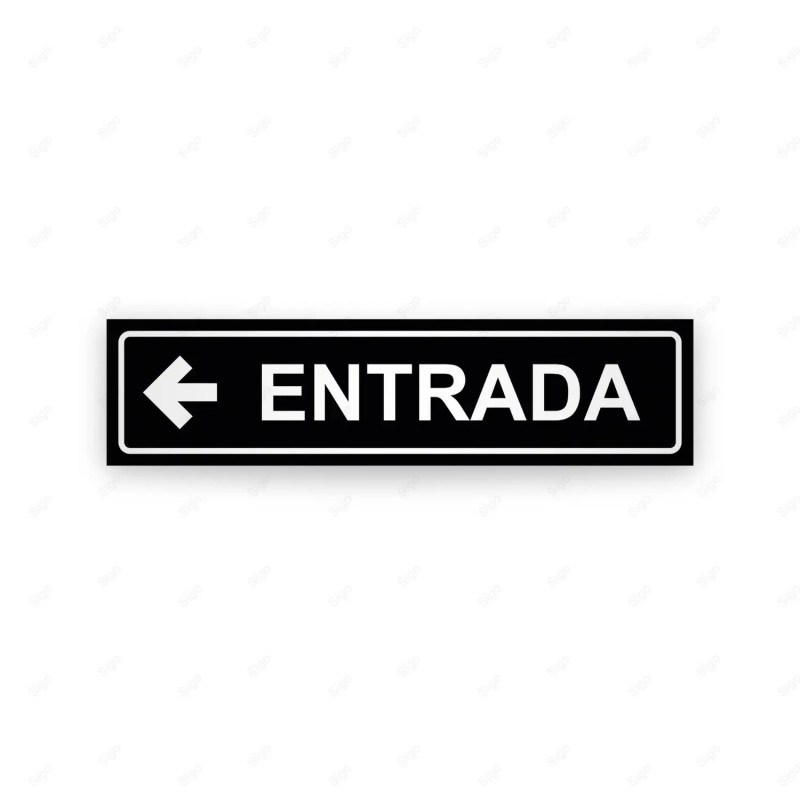 Rótulo Vial Direccional para Sótano o Estacionamientos - Entrada Flecha Lado Izquierdo Negro| Cod. VDIR-1262