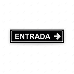 Rótulo Vial Direccional para Sótano o Estacionamientos - Entrada Flecha Lado Derecho Negro| Cod. VDIR-1263