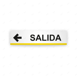 Rótulo Vial Direccional para Sótano o Estacionamientos - Salida Flecha Lado Izquierdo Línea Amarilla | Cod. VDIR-2121