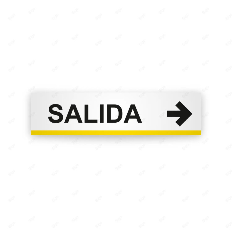 Rótulo Vial Direccional para Sótano o Estacionamientos - Salida Flecha Lado Derecho Línea Amarilla | Cod. VDIR-2122