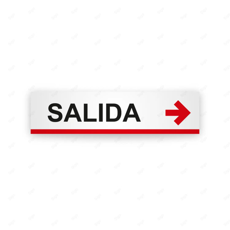 Rótulo Vial Direccional para Sótano o Estacionamientos - Salida Flecha Lado Derecho Línea Roja| Cod. VDIR-2132