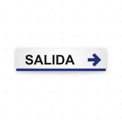 Rótulo Vial Direccional para Sótano o Estacionamientos - Salida Flecha Lado Derecho Línea Azul | Cod. VDIR-2142
