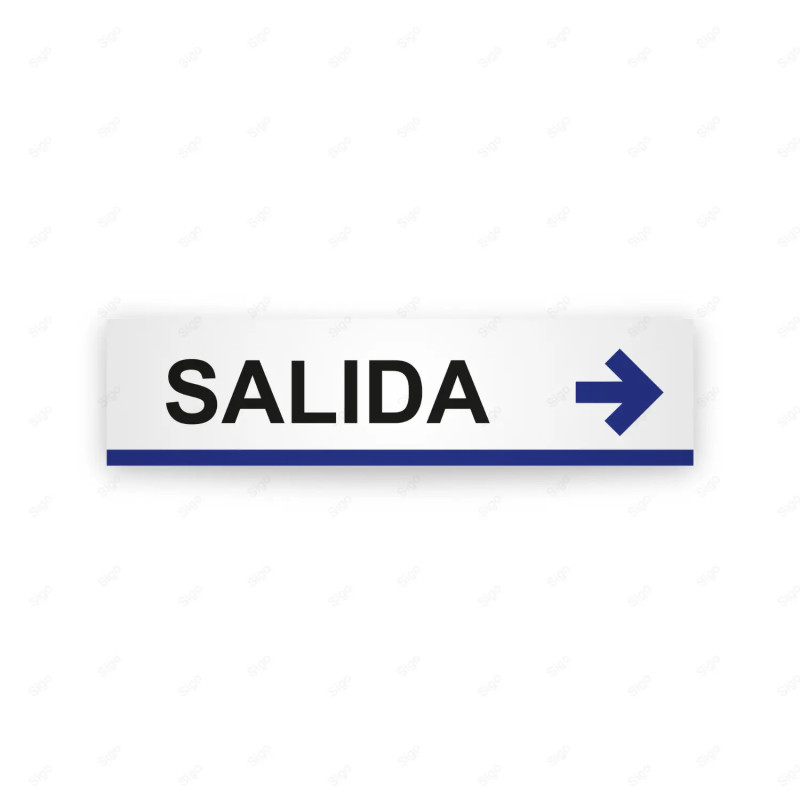 Rótulo Vial Direccional para Sótano o Estacionamientos - Salida Flecha Lado Derecho Línea Azul | Cod. VDIR-2142