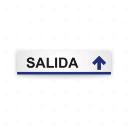 Rótulo Vial Direccional para Sótano o Estacionamientos - Salida Flecha Lado Arriba Línea Azul | Cod. VDIR-2143