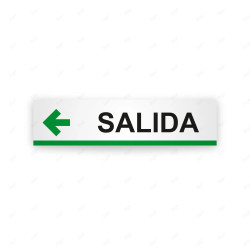 Rótulo Vial Direccional para Sótano o Estacionamientos - Salida Flecha Lado Izquierdo Línea Verde| Cod. VDIR-2151
