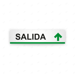 Rótulo Vial Direccional para Sótano o Estacionamientos - Salida Flecha Lado Arriba Línea Verde| Cod. VDIR-2153