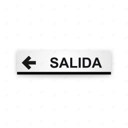 Rótulo Vial Direccional para Sótano o Estacionamientos - Salida Flecha Lado Izquierdo Línea Negra | Cod. VDIR-2161
