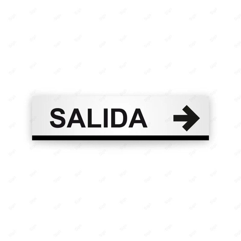 Rótulo Vial Direccional para Sótano o Estacionamientos - Salida Flecha Lado Derecho Línea Negra | Cod. VDIR-2162
