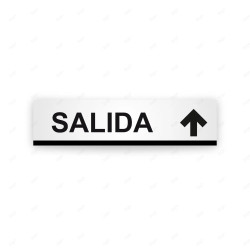 Rótulo Vial Direccional para Sótano o Estacionamientos - Salida Flecha Lado Arriba Línea Negra | Cod. VDIR-2163