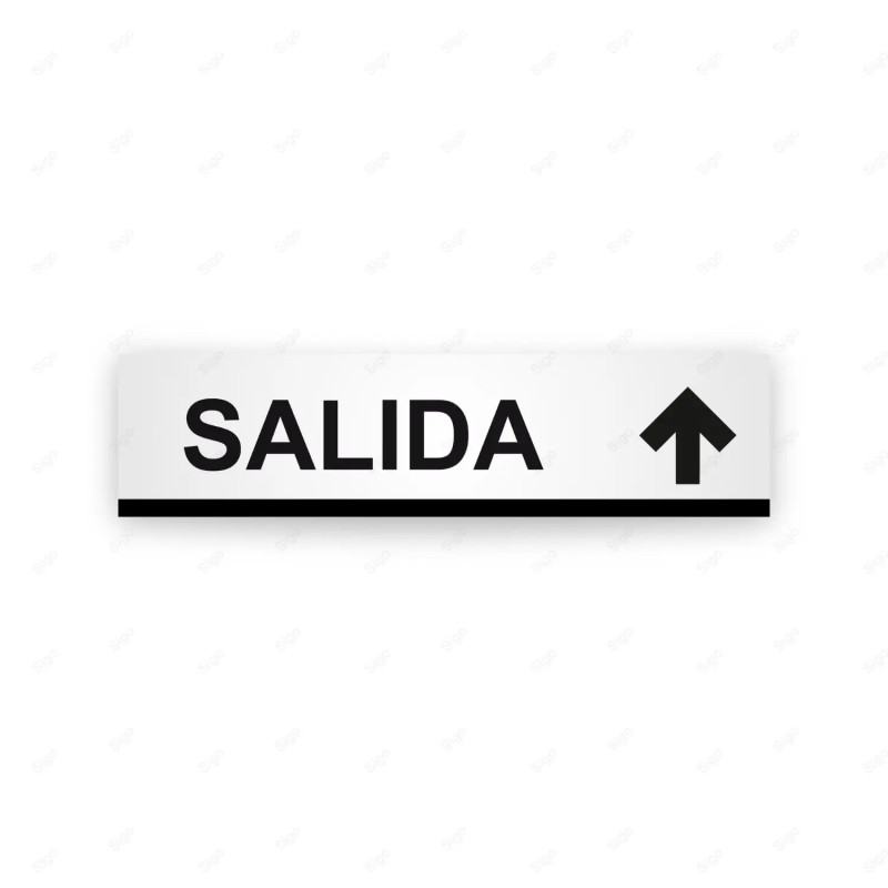 Rótulo Vial Direccional para Sótano o Estacionamientos - Salida Flecha Lado Arriba Línea Negra | Cod. VDIR-2163