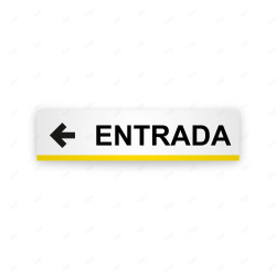 Rótulo Vial Direccional para Sótano o Estacionamientos - Salida Flecha Lado Izquierdo Línea Amarilla | Cod. VDIR-2221