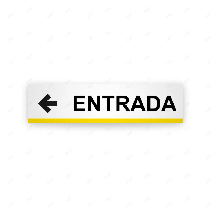 Rótulo Vial Direccional para Sótano o Estacionamientos - Salida Flecha Lado Izquierdo Línea Amarilla | Cod. VDIR-2221
