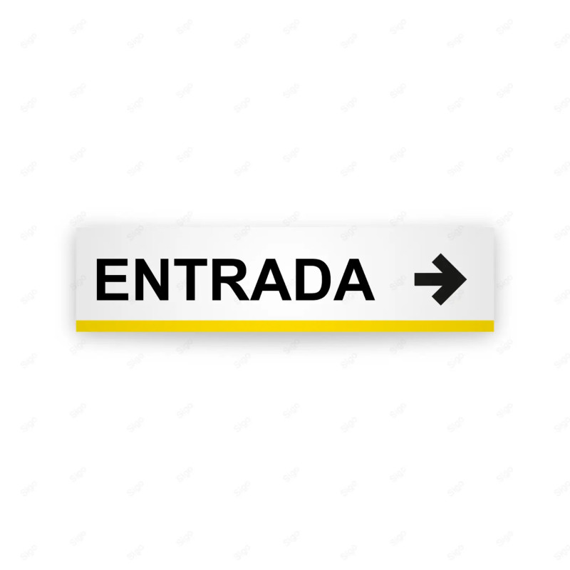 Rótulo Vial Direccional para Sótano o Estacionamientos - Salida Flecha Lado Derecho Línea Amarilla | Cod. VDIR-2222