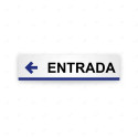 Rótulo Vial Direccional para Sótano o Estacionamientos - Entrada Flecha Lado Izquierdo Línea Azul  | Cod. VDIR-2241