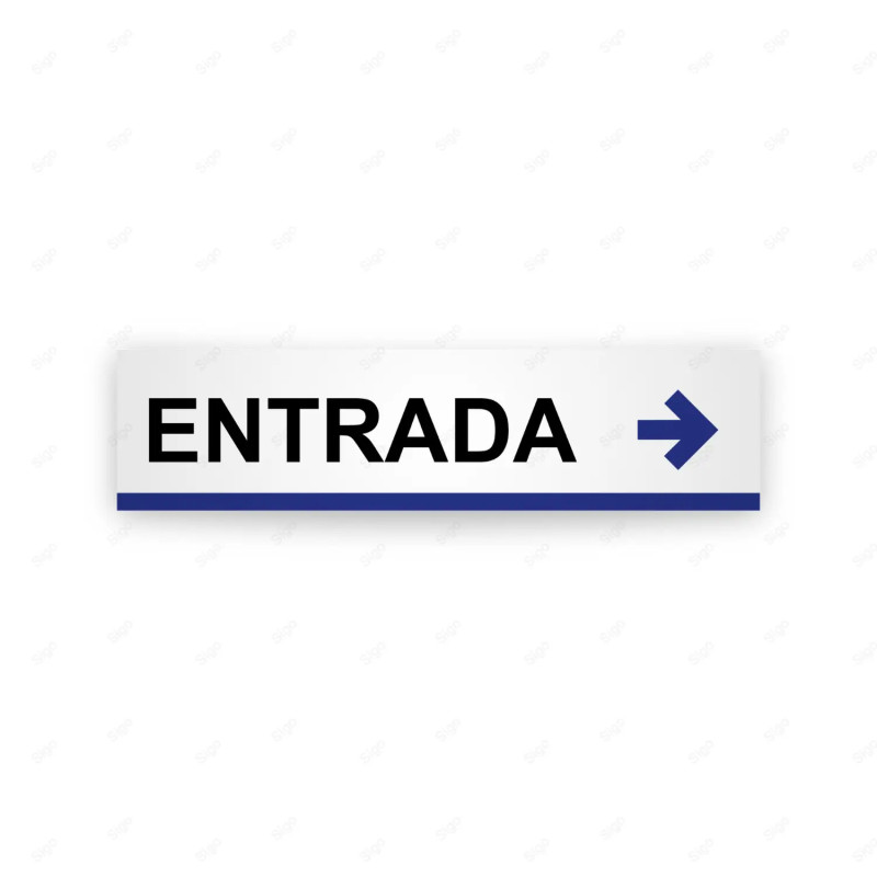Rótulo Vial Direccional para Sótano o Estacionamientos - Entrada Flecha Lado Derecho Línea Azul  | Cod. VDIR-2242