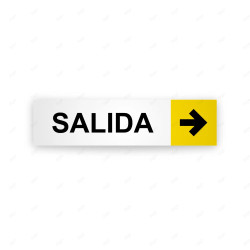 Rótulo Vial Direccional para Sótano o Estacionamientos - Salida Flecha Lado Derecho  Amarillo  | Cod. VDIR-3122