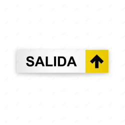 Rótulo Vial Direccional para Sótano o Estacionamientos - Salida Flecha Lado Arriba  Amarillo  | Cod. VDIR-3123