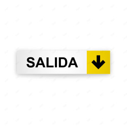 Rótulo Vial Direccional para Sótano o Estacionamientos - Salida Flecha Lado Abajo Amarillo  | Cod. VDIR-3124