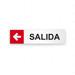 Rótulo Vial Direccional para Sótano o Estacionamientos - Salida Flecha Lado Izquierdo Rojo | Cod. VDIR-3131