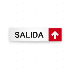 Rótulo Vial Direccional para Sótano o Estacionamientos - Salida Flecha Lado Arriba Rojo | Cod. VDIR-3133