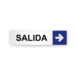 Rótulo Vial Direccional para Sótano o Estacionamientos - Salida Flecha Lado Derecho Azul| Cod. VDIR-3142