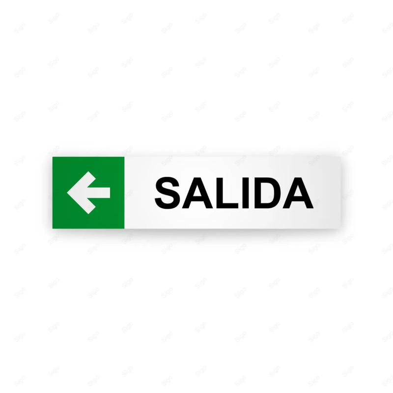 Rótulo Vial Direccional para Sótano o Estacionamientos - Salida Flecha Lado Izquierdo Verde| Cod. VDIR-3151