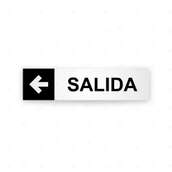 Rótulo Vial Direccional para Sótano o Estacionamientos - Salida Flecha Lado Izquierdo Negro|Cod.  VDIR-3161